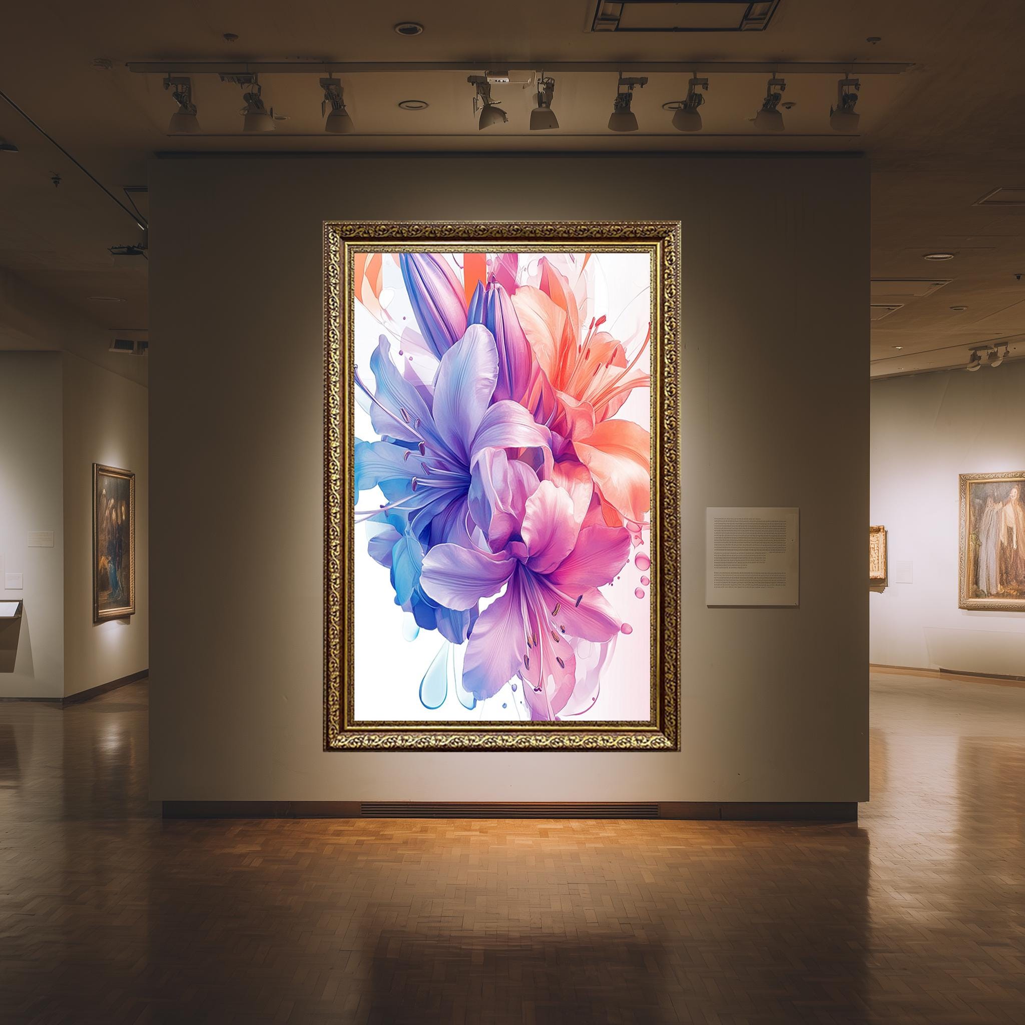 Colorful Lily Canvas Print – Vibrant Floral Wall Art in Pink Blue Purple Tones