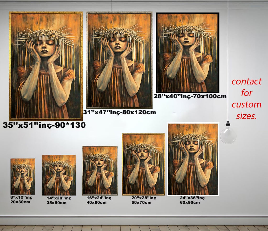 Surreal Woman Wall Art – Dark Fantasy Artwork | Unique Gothic Aesthetic Canvas Print