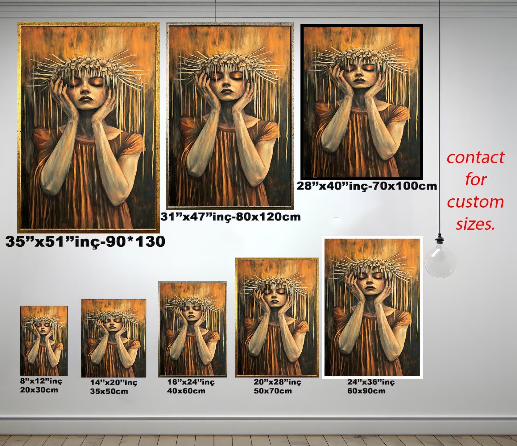 Surreal Woman Wall Art – Dark Fantasy Artwork | Unique Gothic Aesthetic Canvas Print