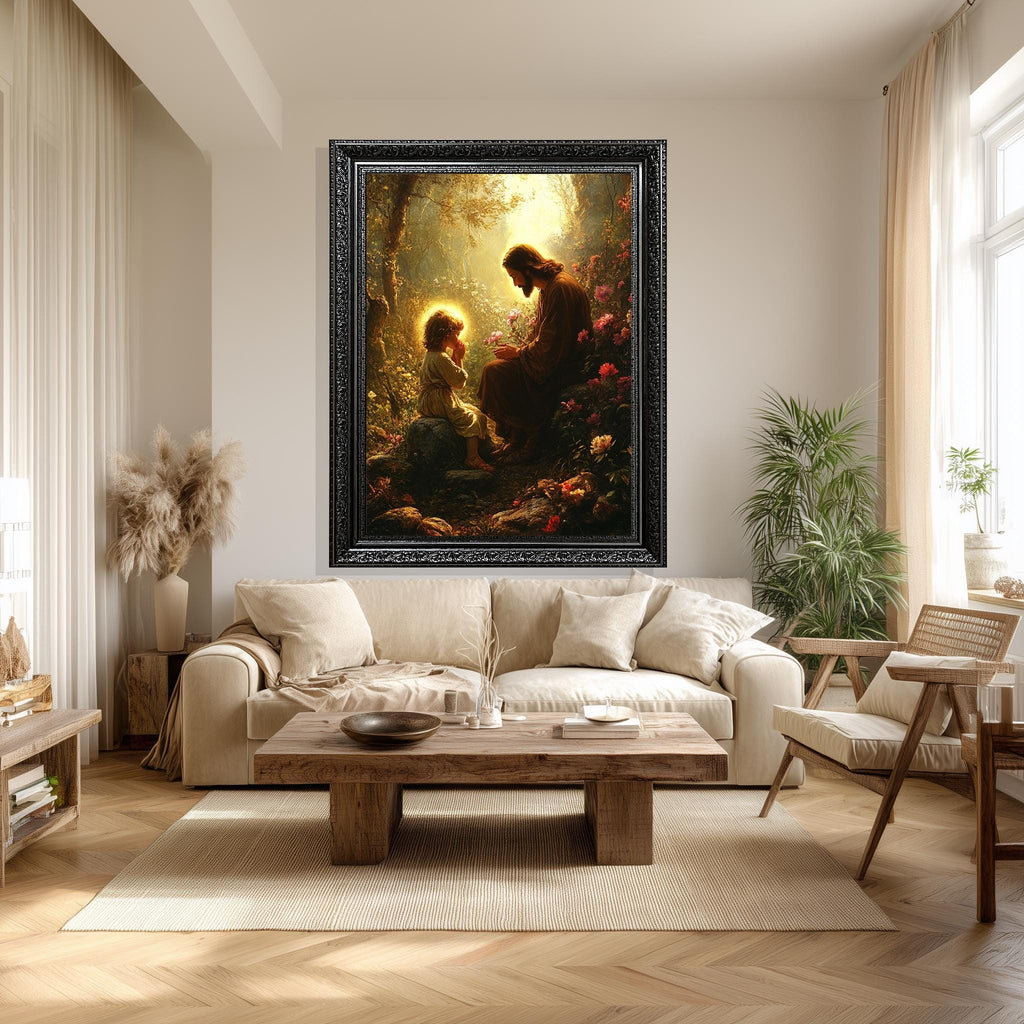 Jesus and Child Prayer Canvas – Inspiring Christian Wall Art | Spiritual Home Decor