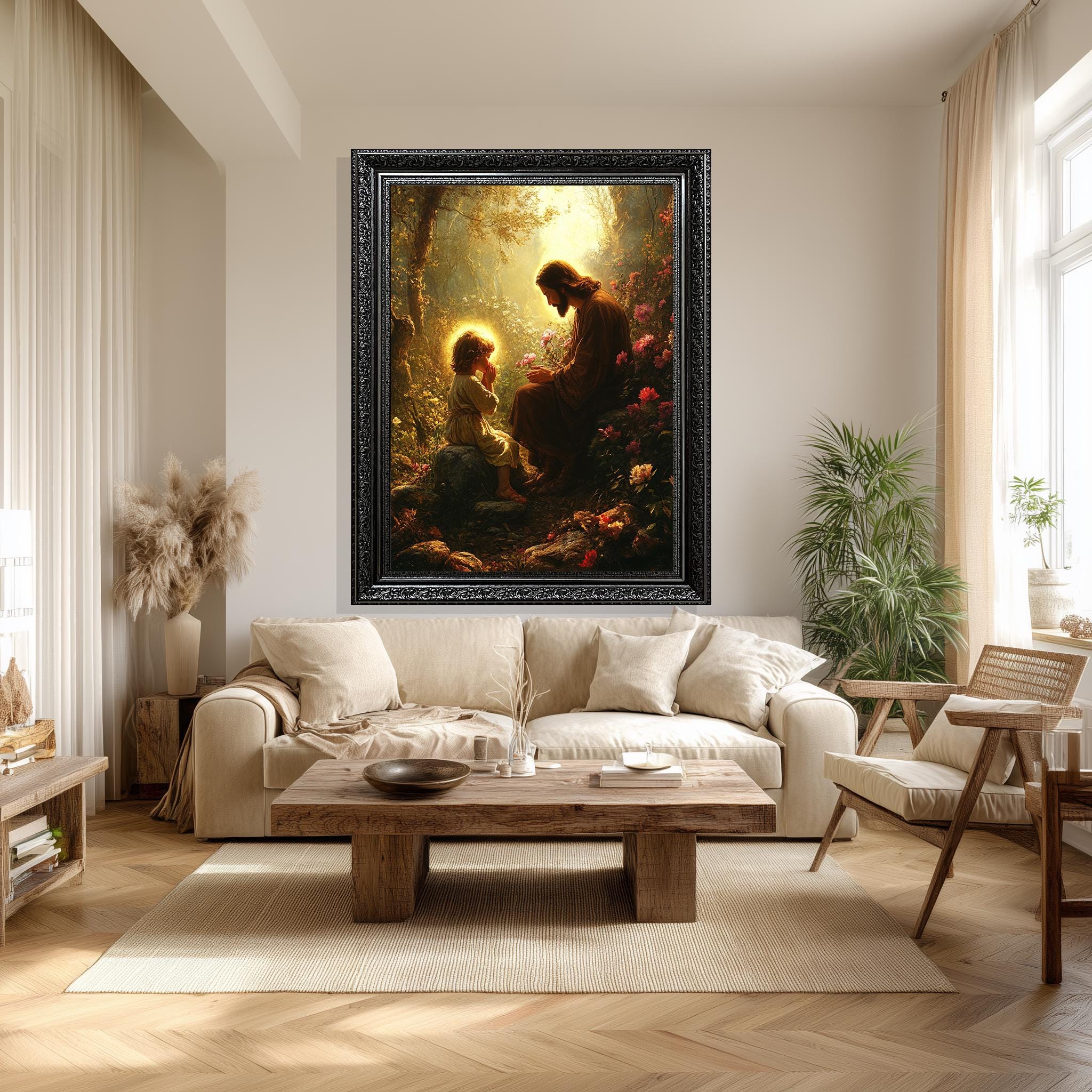 Jesus and Child Prayer Canvas – Inspiring Christian Wall Art | Spiritual Home Decor