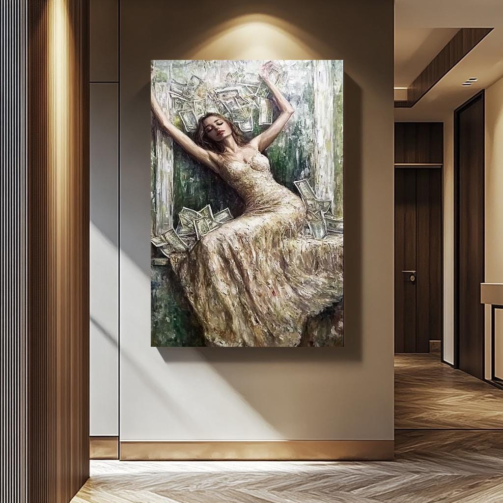 Luxury Women Wall Art – Modern Feminine Decor | Money And Power Art Canvas Print