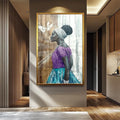 African Women Wall Art – Elegant Female Portrait Painting on Black Woman Canvas