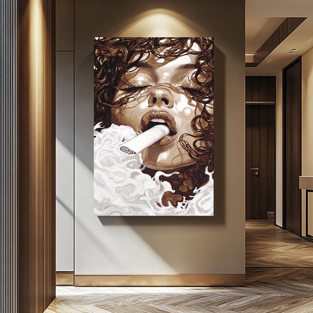Modern Women Wall Art – Abstract Feminine Portrait Painting | Stylish Canvas Print