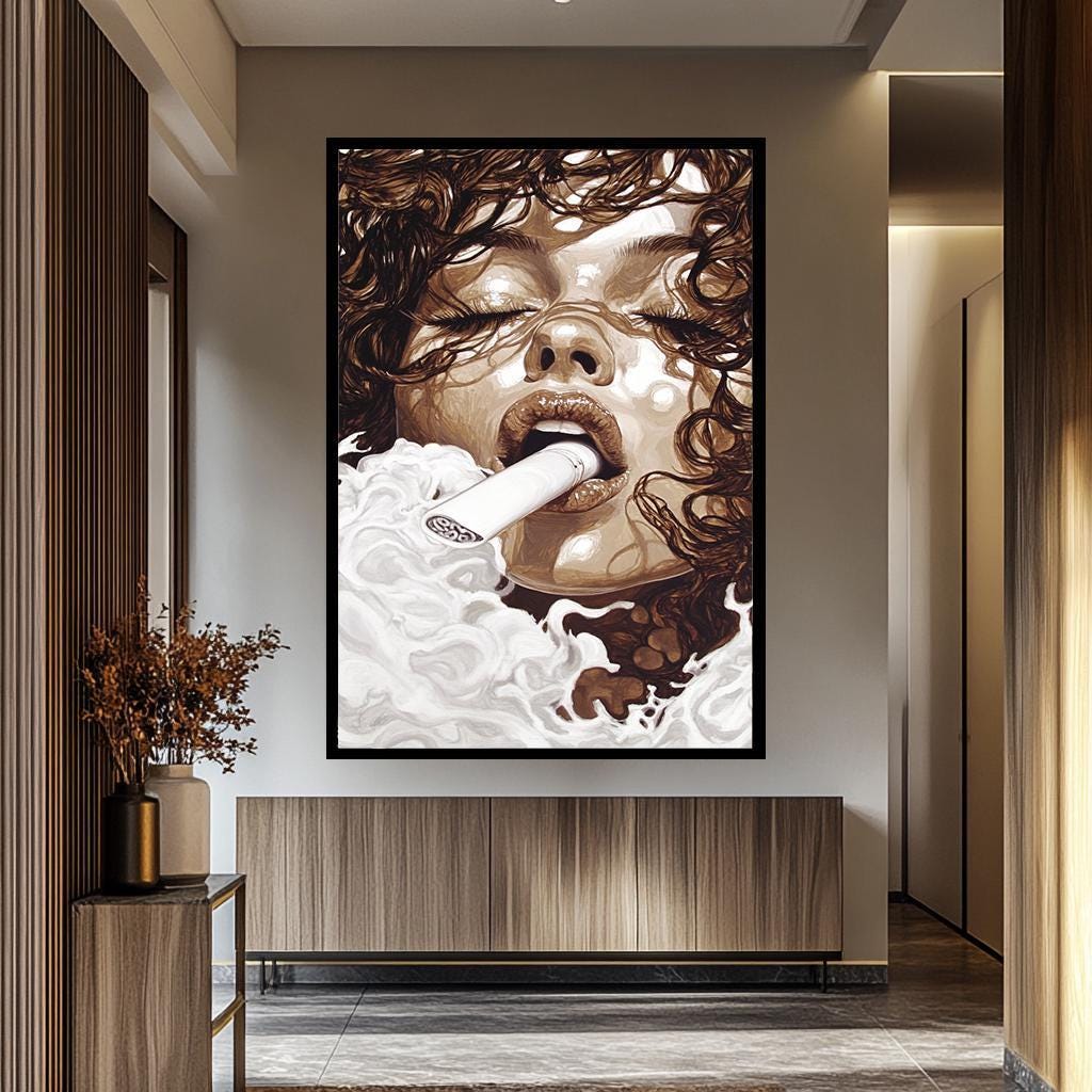 Modern Women Wall Art – Abstract Feminine Portrait Painting | Stylish Canvas Print