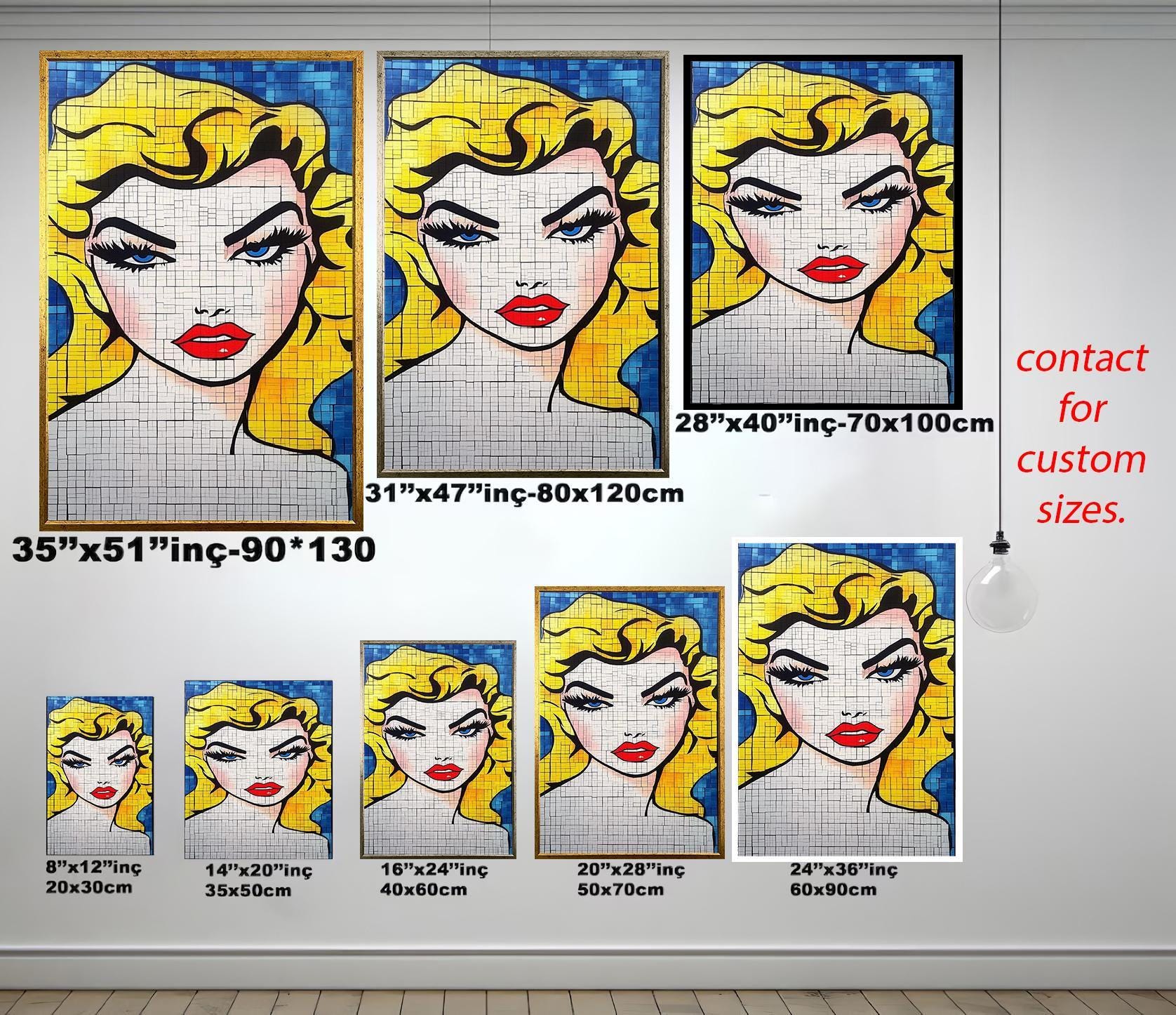 Pop Art Wall Art - Vibrant Blonde Portrait on Modern Abstract Canvas | Chic Feminine Decor