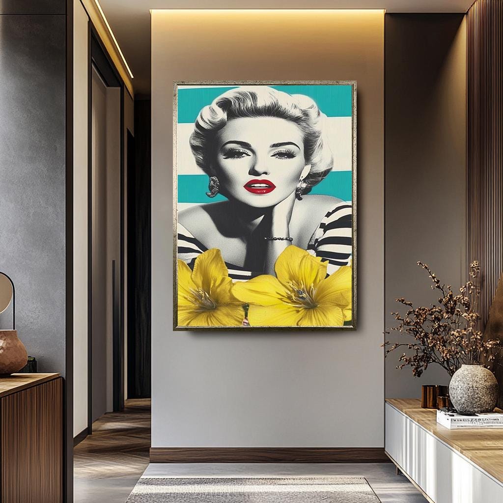 Pop Art Wall Art | Modern Abstract Canvas – Women Retro Wall Decor, Vibrant Colors