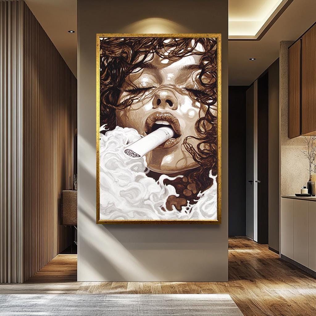 Modern Women Wall Art – Abstract Feminine Portrait Painting | Stylish Canvas Print