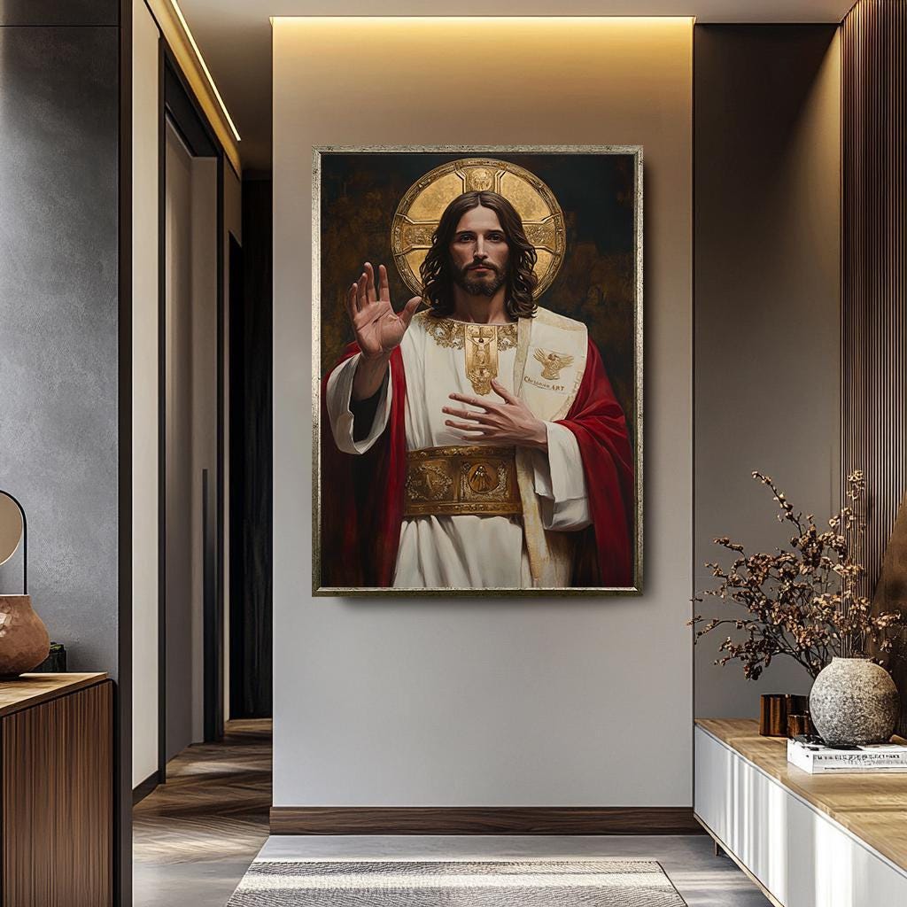 Jesus Wall Art | Christian Canvas Art - Religious Wall Decor | Prayer Room Artwork