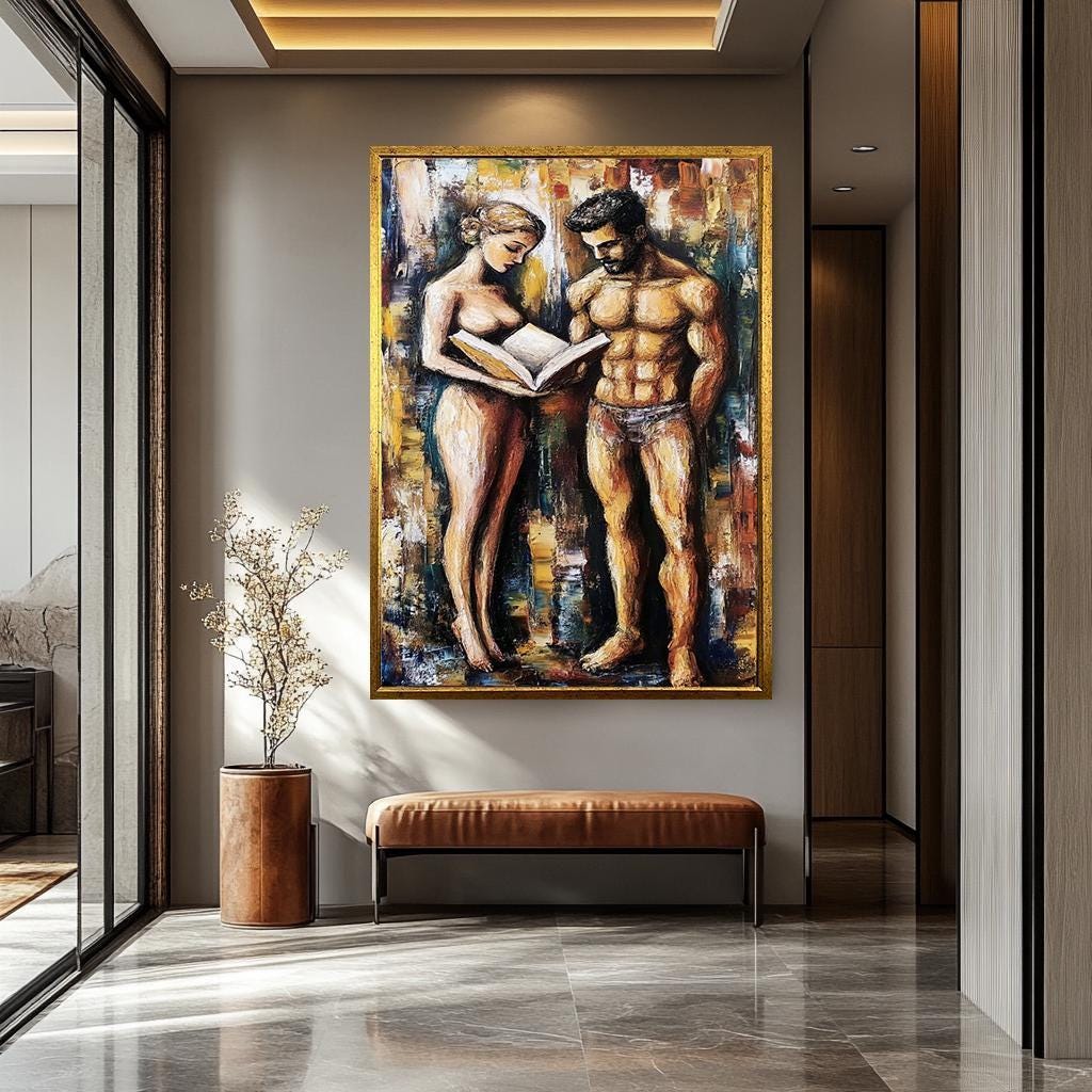 Erotic Wall Decor - Sensual Abstract Canvas | Intimate Couple Wall Art