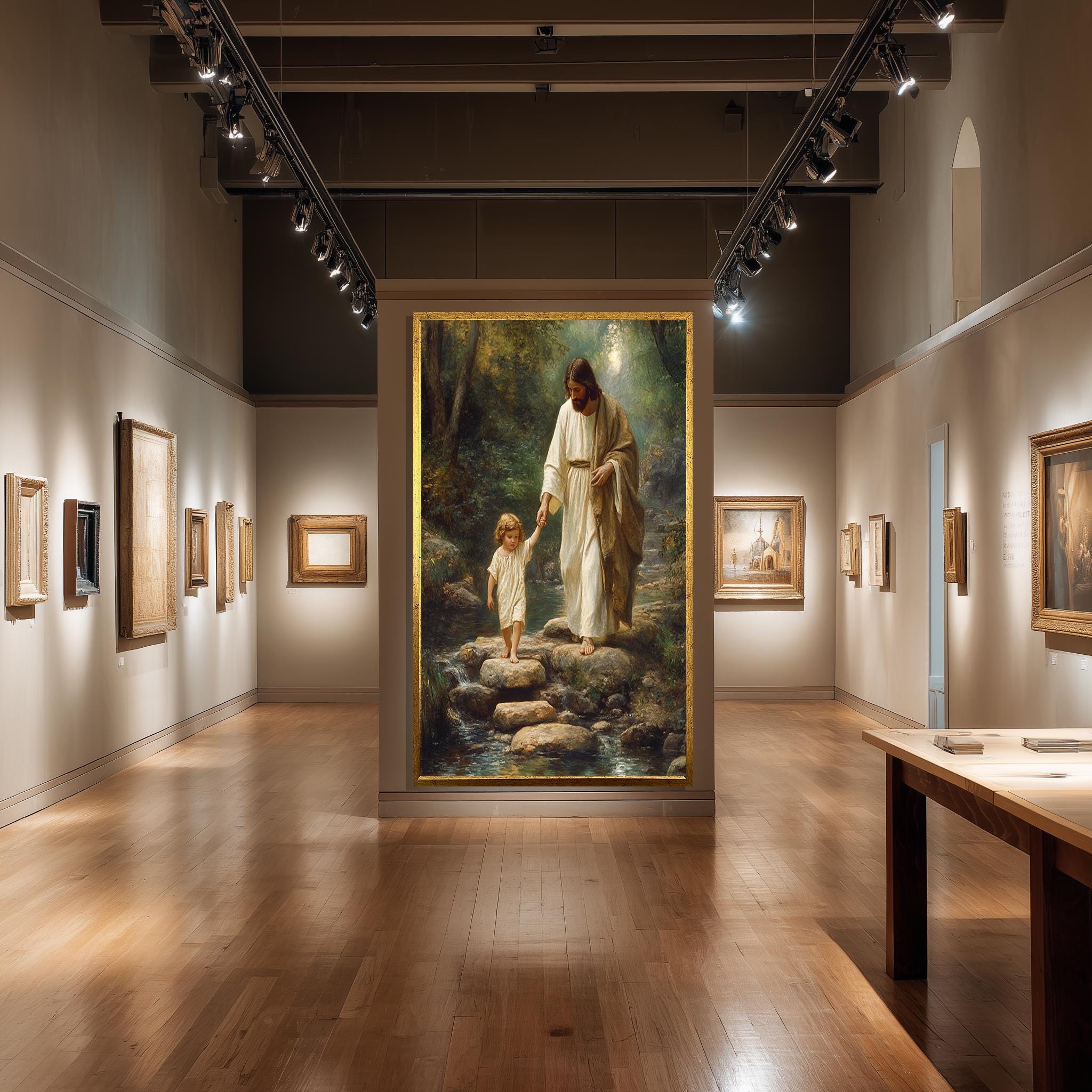 Jesus Holding Child Art – Christian Wall Decor | Faith Inspired Canvas Print