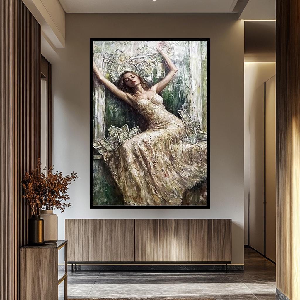 Luxury Women Wall Art – Modern Feminine Decor | Money And Power Art Canvas Print