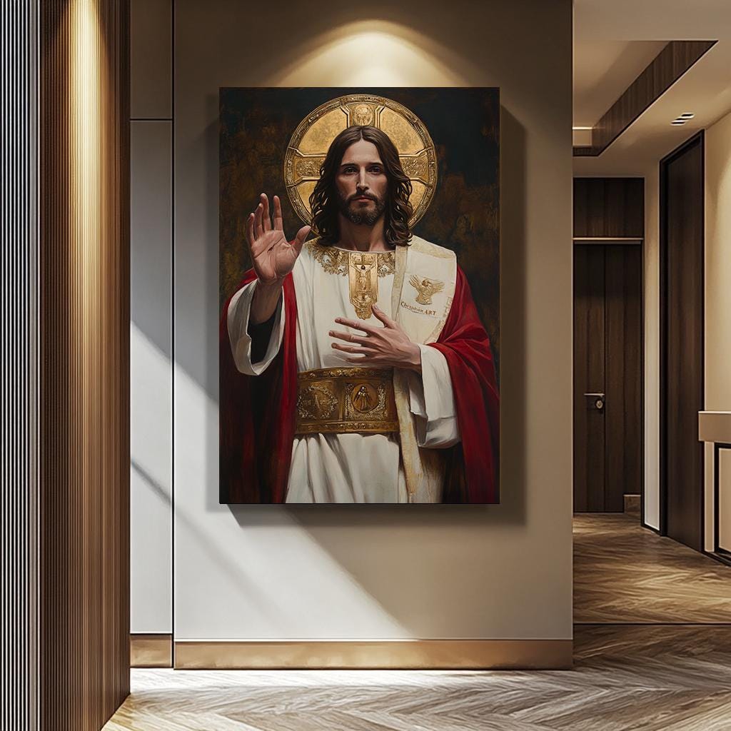 Jesus Wall Art | Christian Canvas Art - Religious Wall Decor | Prayer Room Artwork