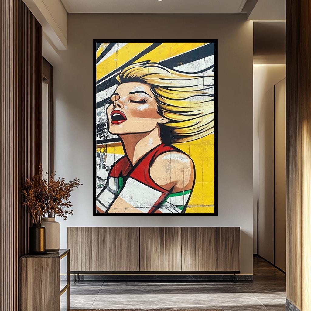 Pop Art Wall Art - Bold Blonde Portrait on Vibrant Retro Canvas | Stylish Home Decor