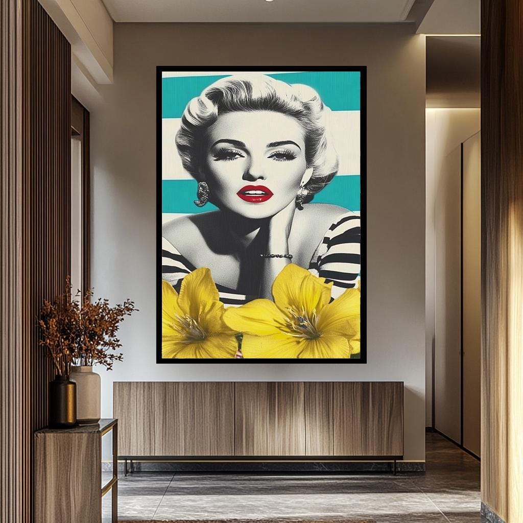 Pop Art Wall Art | Modern Abstract Canvas – Women Retro Wall Decor, Vibrant Colors