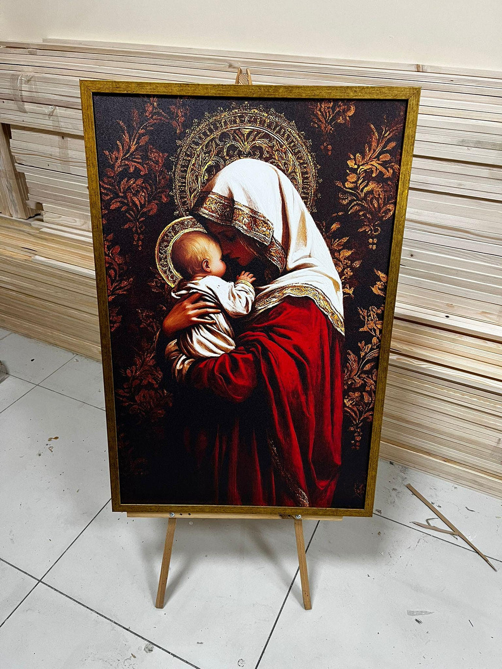 Virgin Mary Wall Art – Renaissance Religious Canvas Print | Sacred Family Artwork