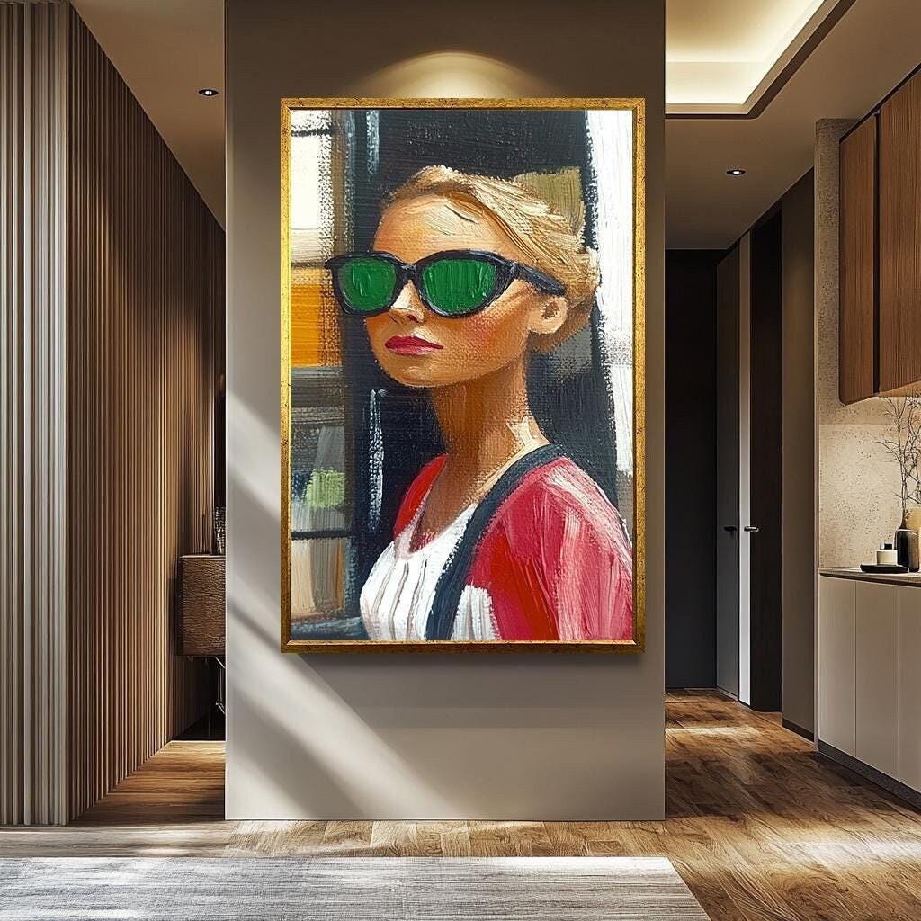 Woman Wall Art – Modern Female Portrait Painting | Colorful Women Canvas Decor