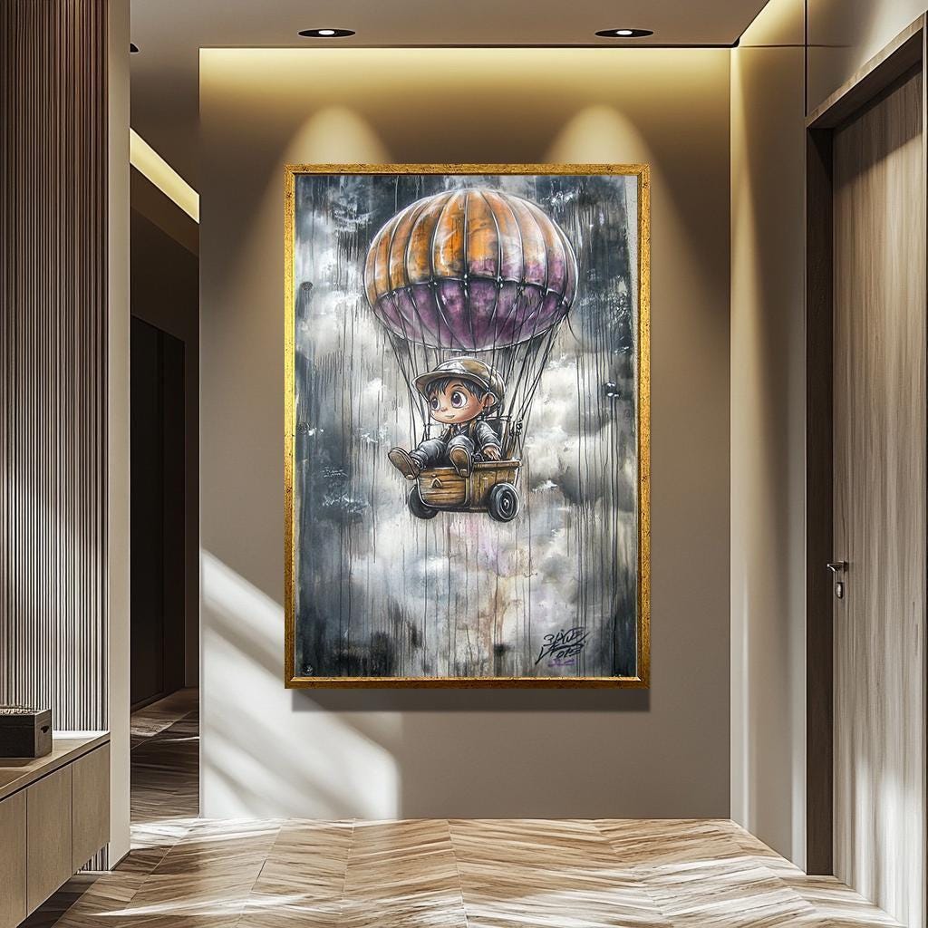 Banksy Balloon Wall Art - Graffiti Wall Art Canvas | Urban Graffiti Decor Print