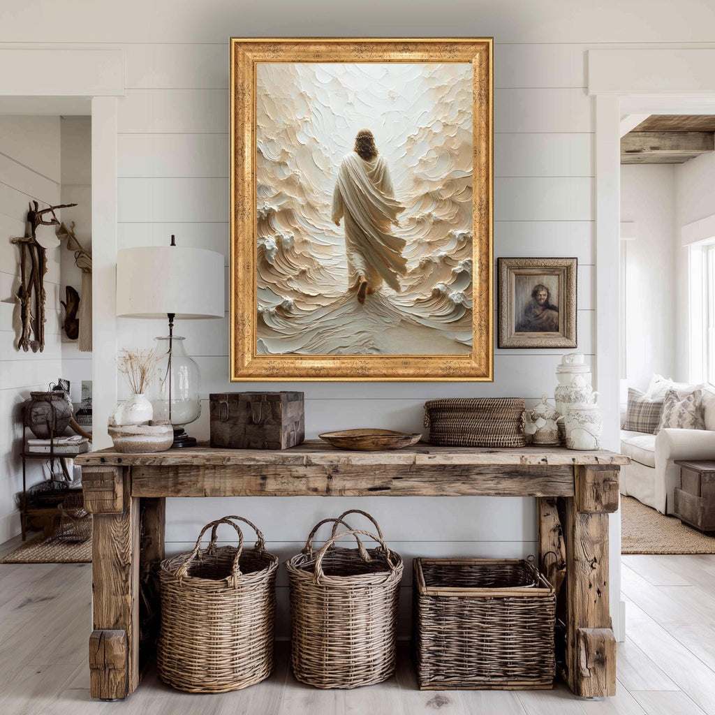 Jesus Canvas Print – Textured Religious Wall Hanging | Christian Wall Decor