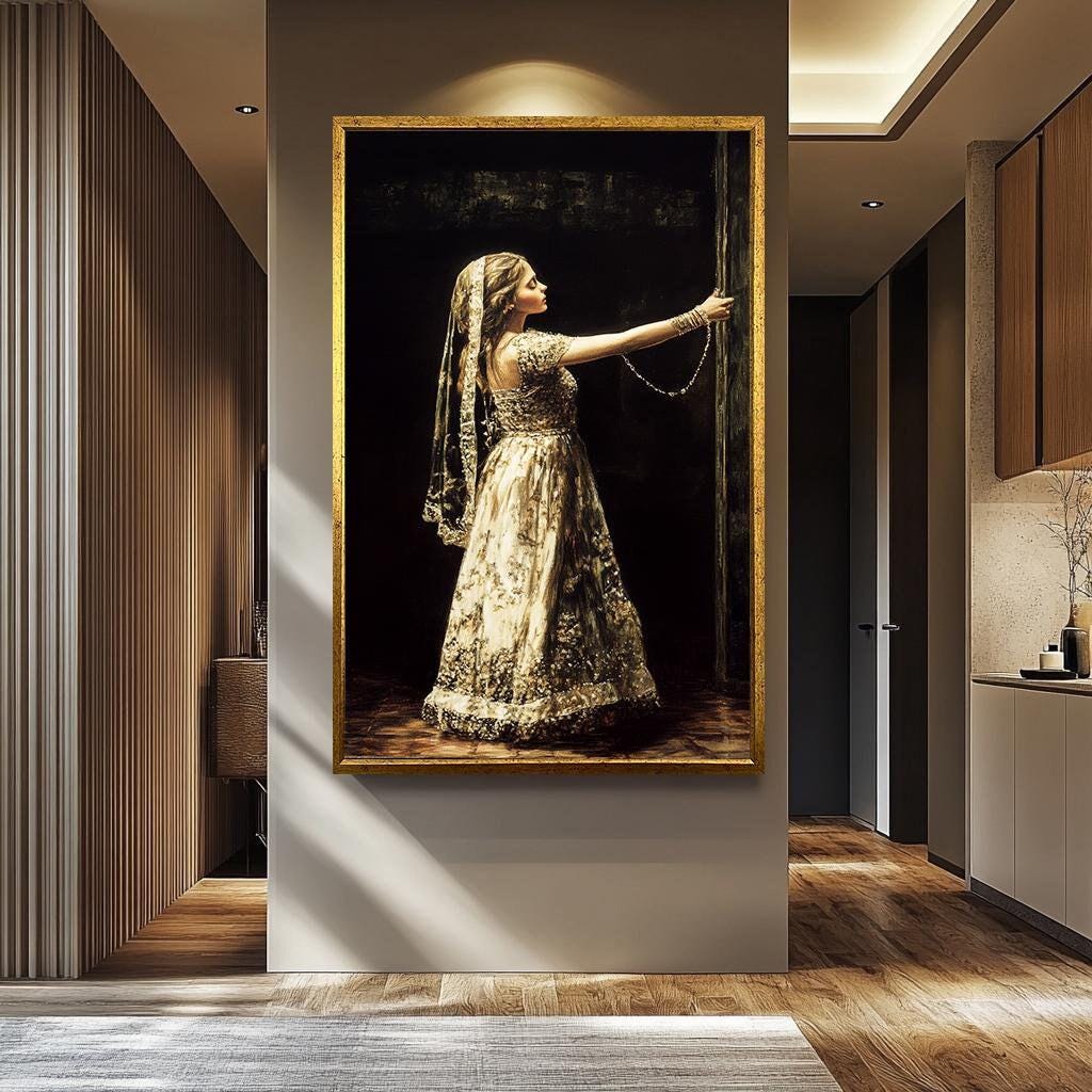 Women Wall Art – Elegant Portrait Canvas Print | Luxury Vintage Decor