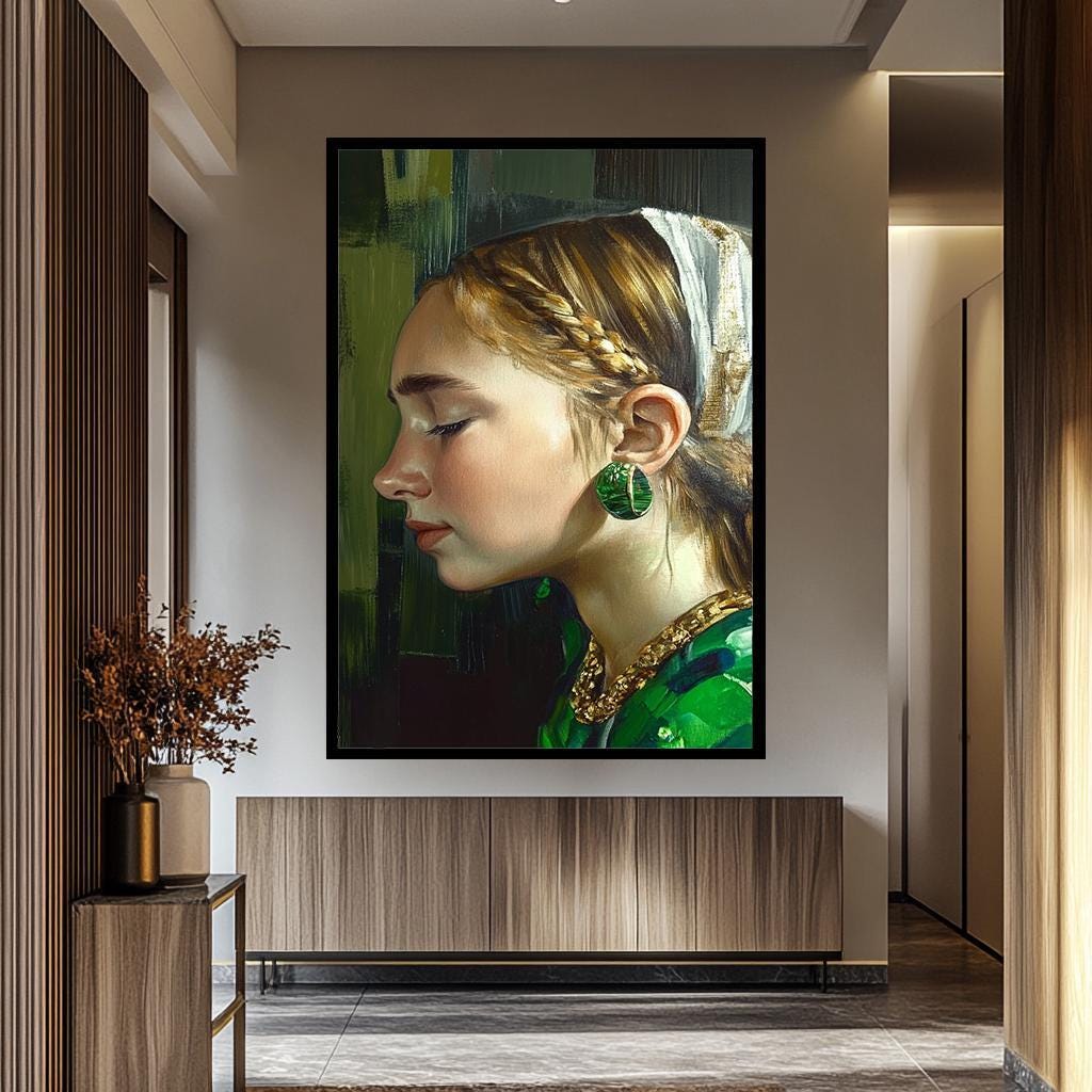 Woman Wall Art – Feminine Portrait Canvas With Vintage Classic Decor, Bold Colors