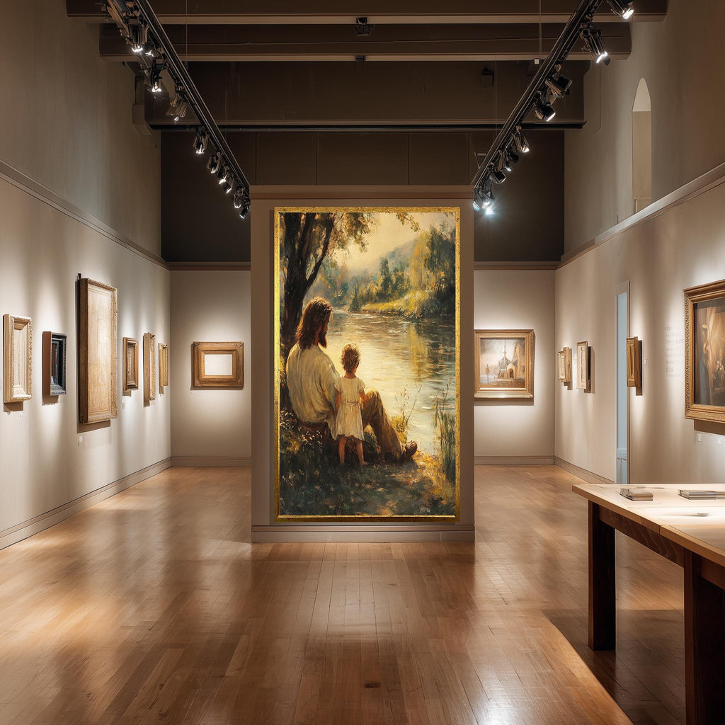 Jesus with Child Canvas – Peaceful Christian Wall Art | Spiritual Home Decor