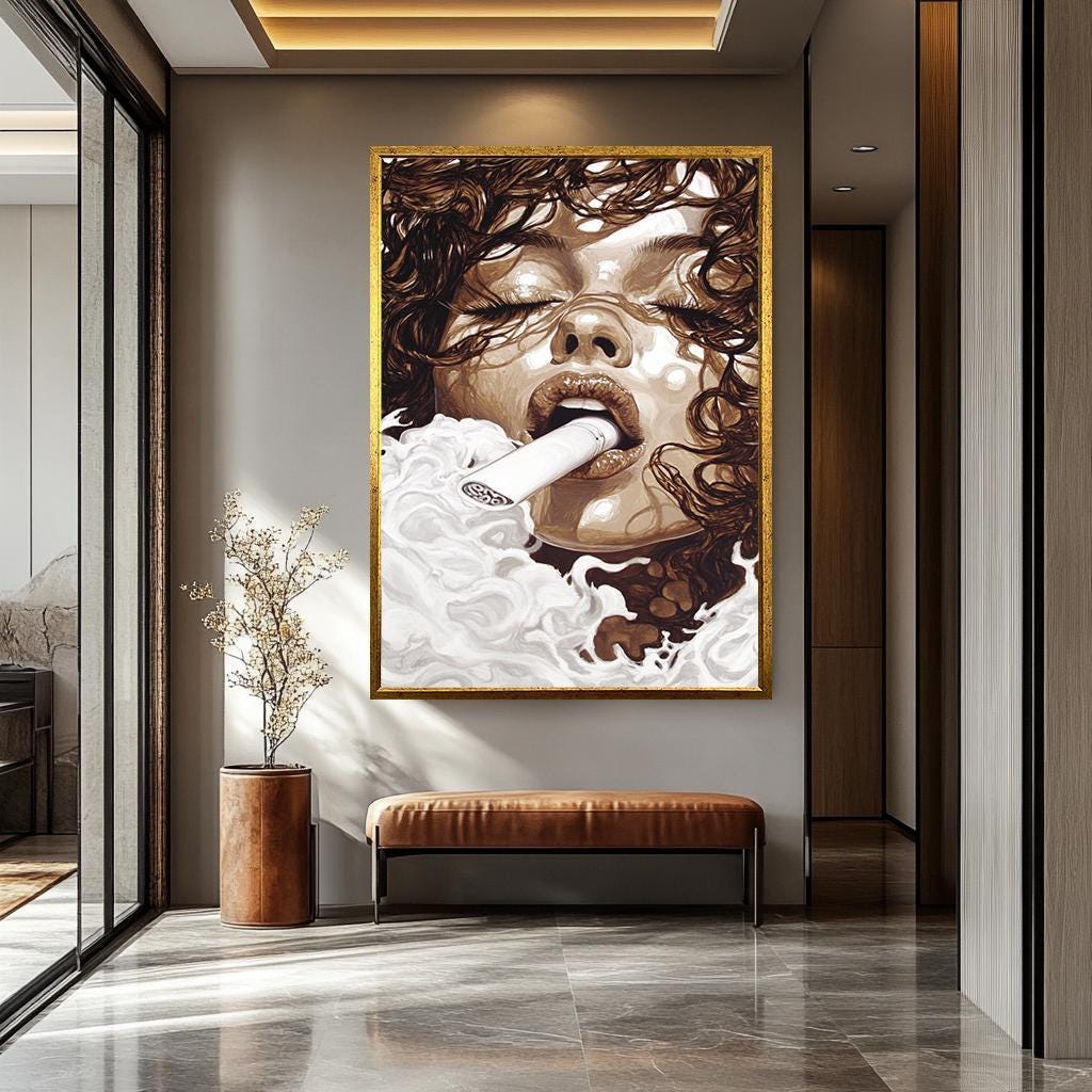 Modern Women Wall Art – Abstract Feminine Portrait Painting | Stylish Canvas Print