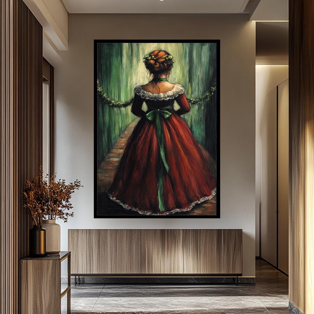 Vintage Woman Wall Art – Classic Floral And Fruit Painting | Feminine Home Decor