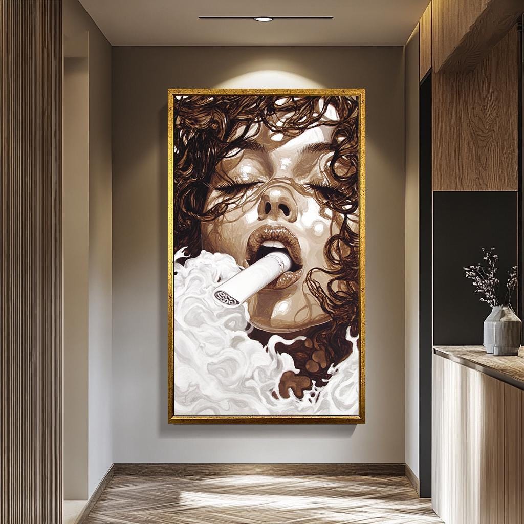 Modern Women Wall Art – Abstract Feminine Portrait Painting | Stylish Canvas Print