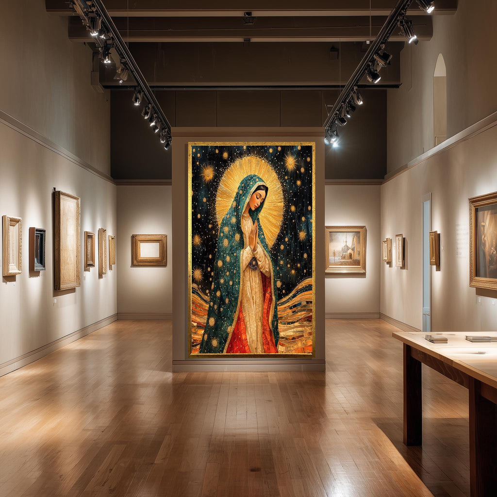 Our Lady of Guadalupe Canvas | Golden Halo Artwork - Catholic Marian Art Print