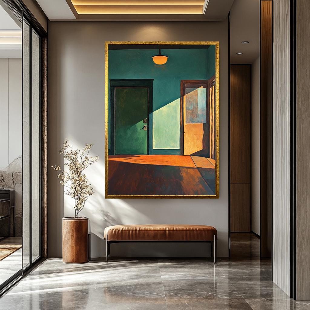 Canvas Wall Art | Edward Hopper Print of Sunlit Room - Modern Minimalist Home Decor