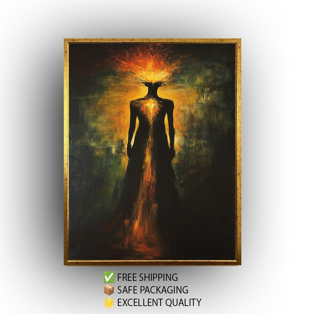 Abstract Fire Canvas – Fiery Aura & Glowing Body Art | Burning Soul Print