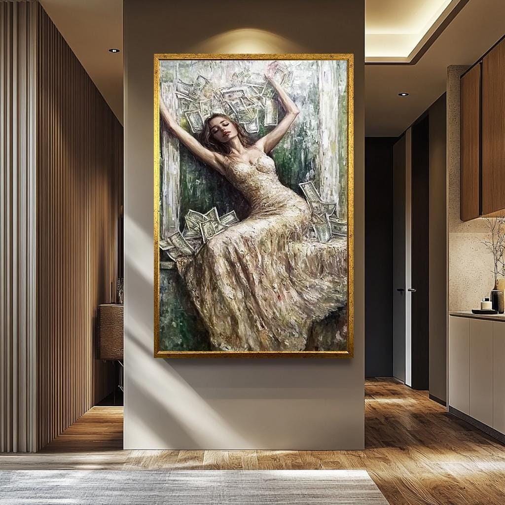 Luxury Women Wall Art – Modern Feminine Decor | Money And Power Art Canvas Print