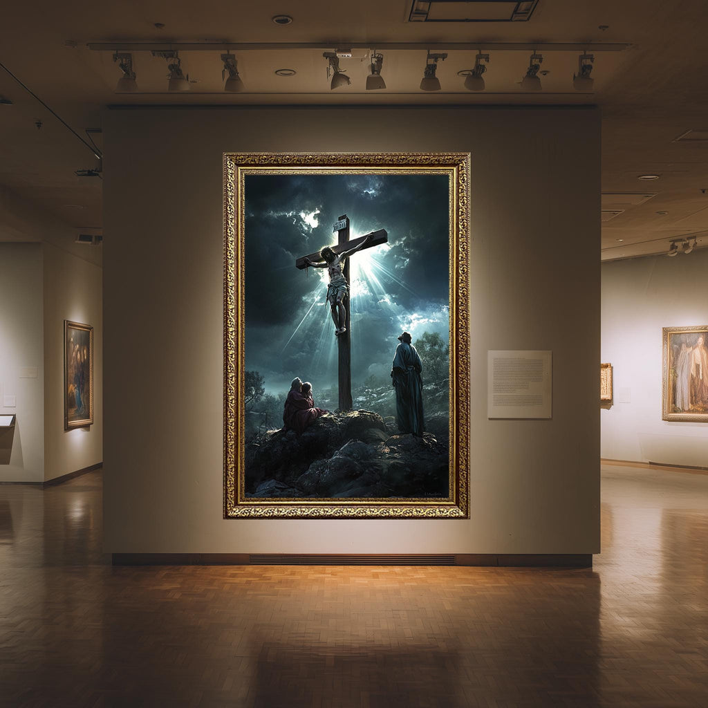 Jesus Crucifixion Canvas – Dramatic Christian Wall Art | Passion of Christ Print