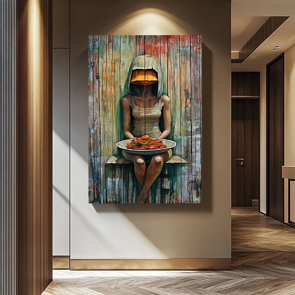 Surreal Woman Portrait | Unique Abstract Wall Art - Vibrant Feminine Canvas Print