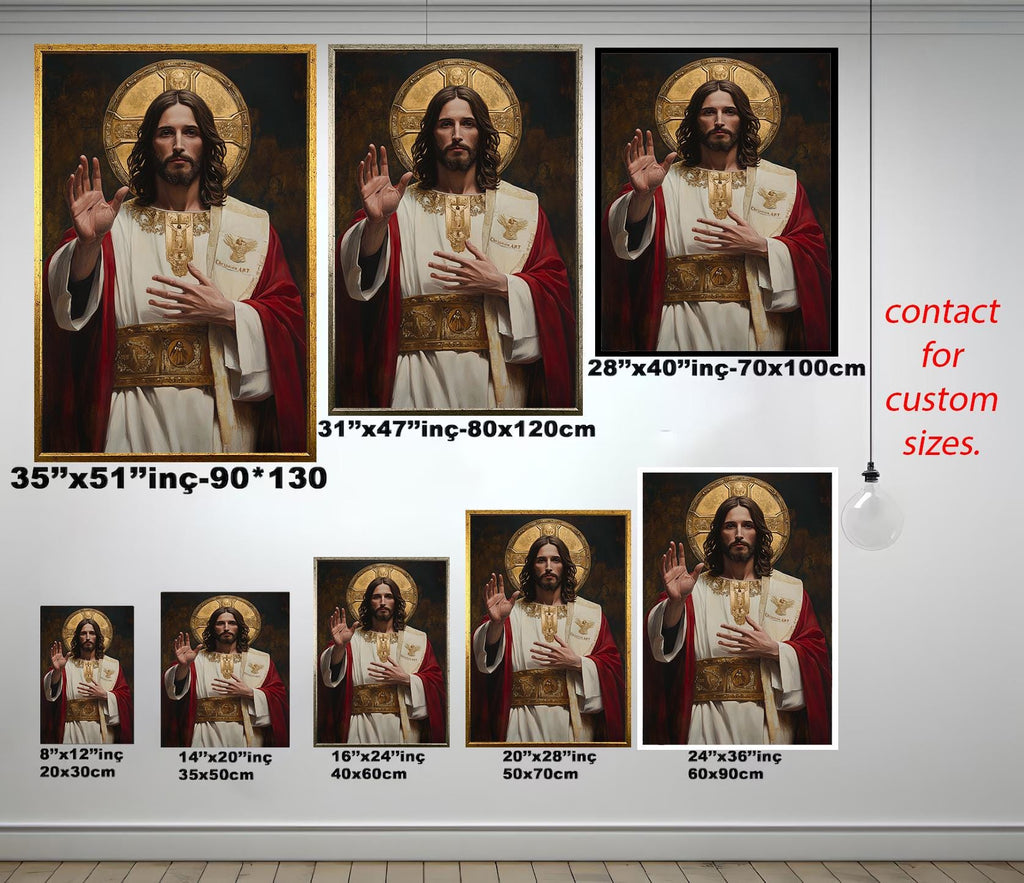 Jesus Wall Art | Christian Canvas Art - Religious Wall Decor | Prayer Room Artwork