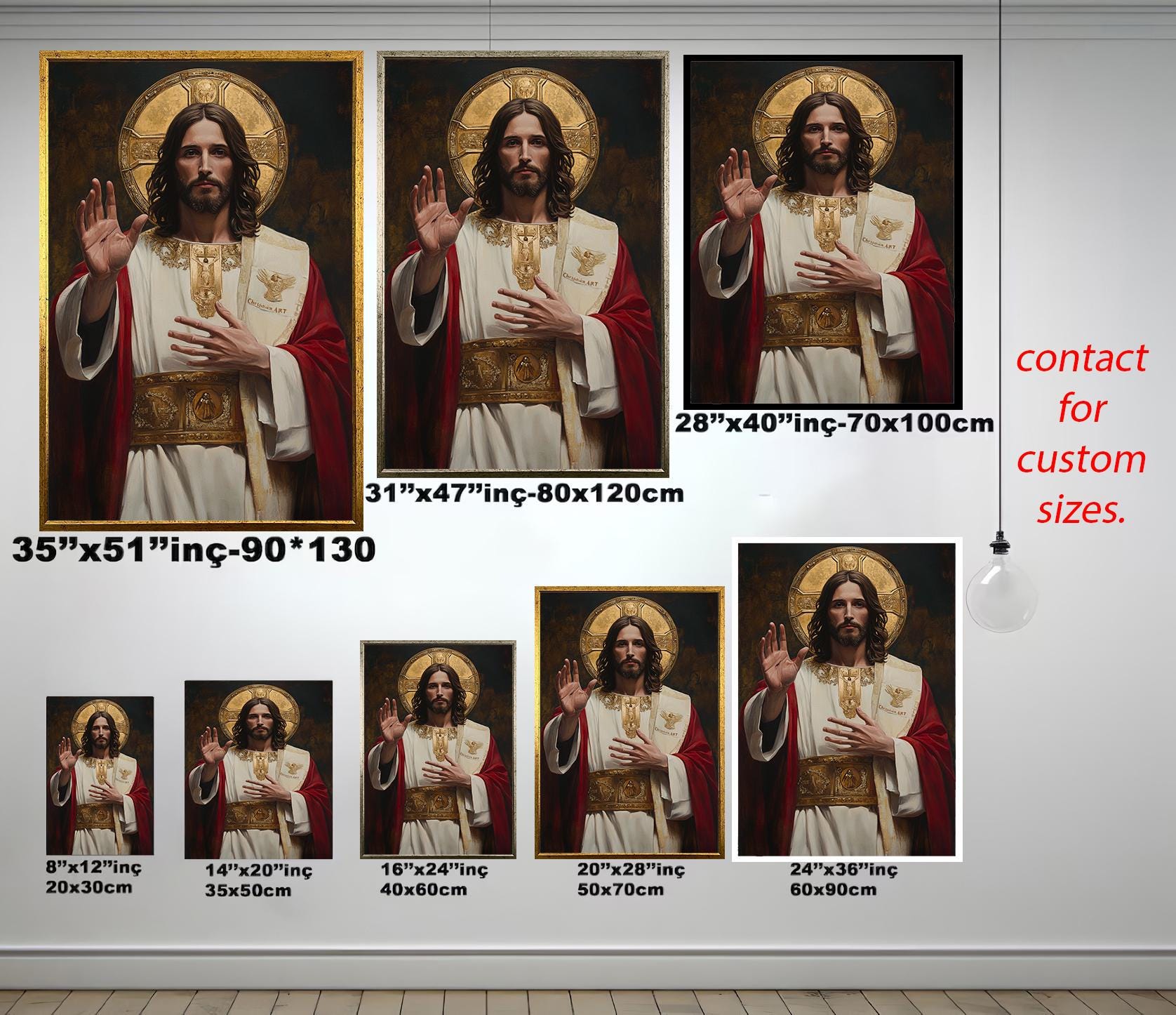 Jesus Wall Art | Christian Canvas Art - Religious Wall Decor | Prayer Room Artwork