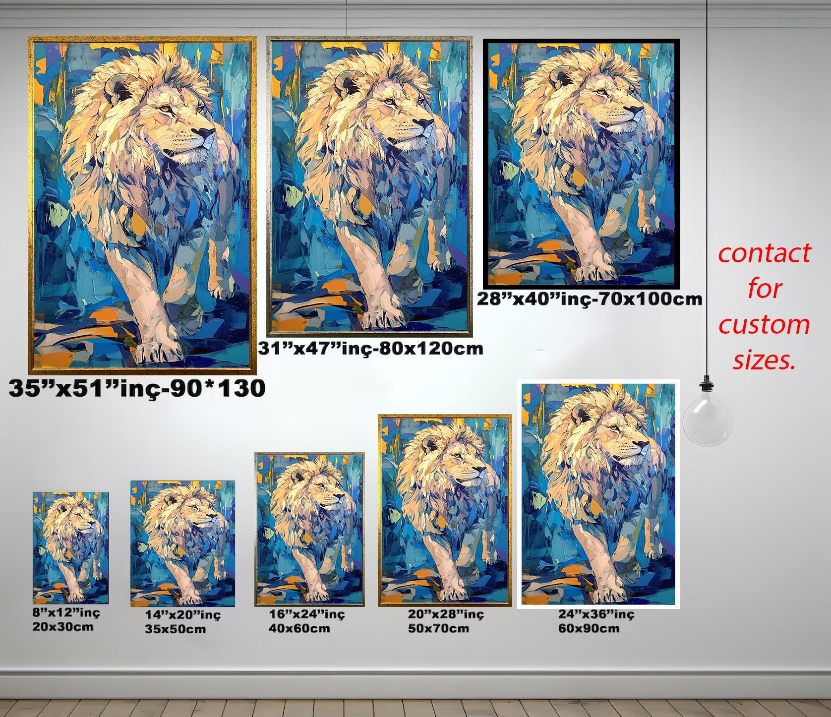 Lion Wall Art - Modern Wildlife Canvas | Vibrant Animal Artwork & Decor