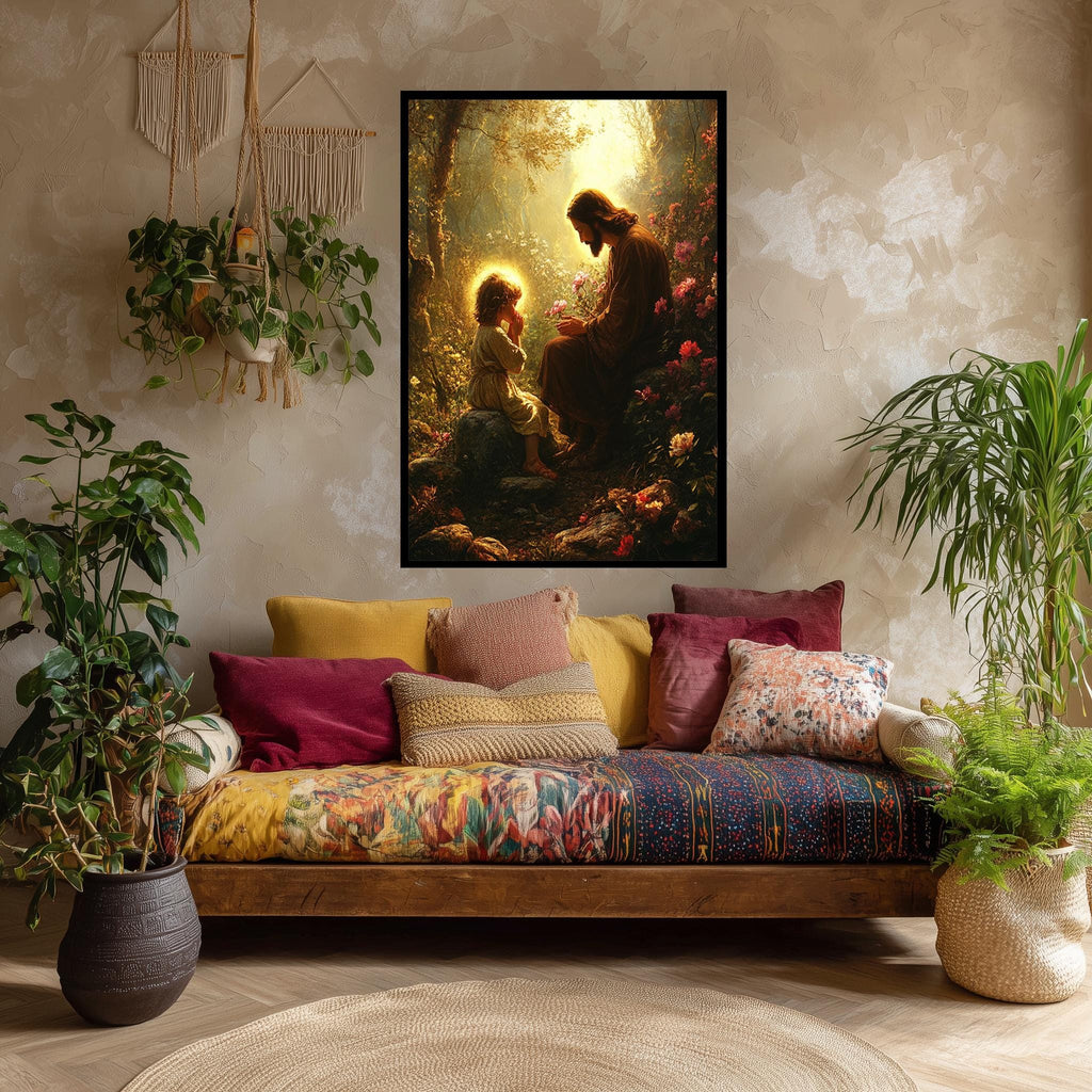 Jesus and Child Prayer Canvas – Inspiring Christian Wall Art | Spiritual Home Decor