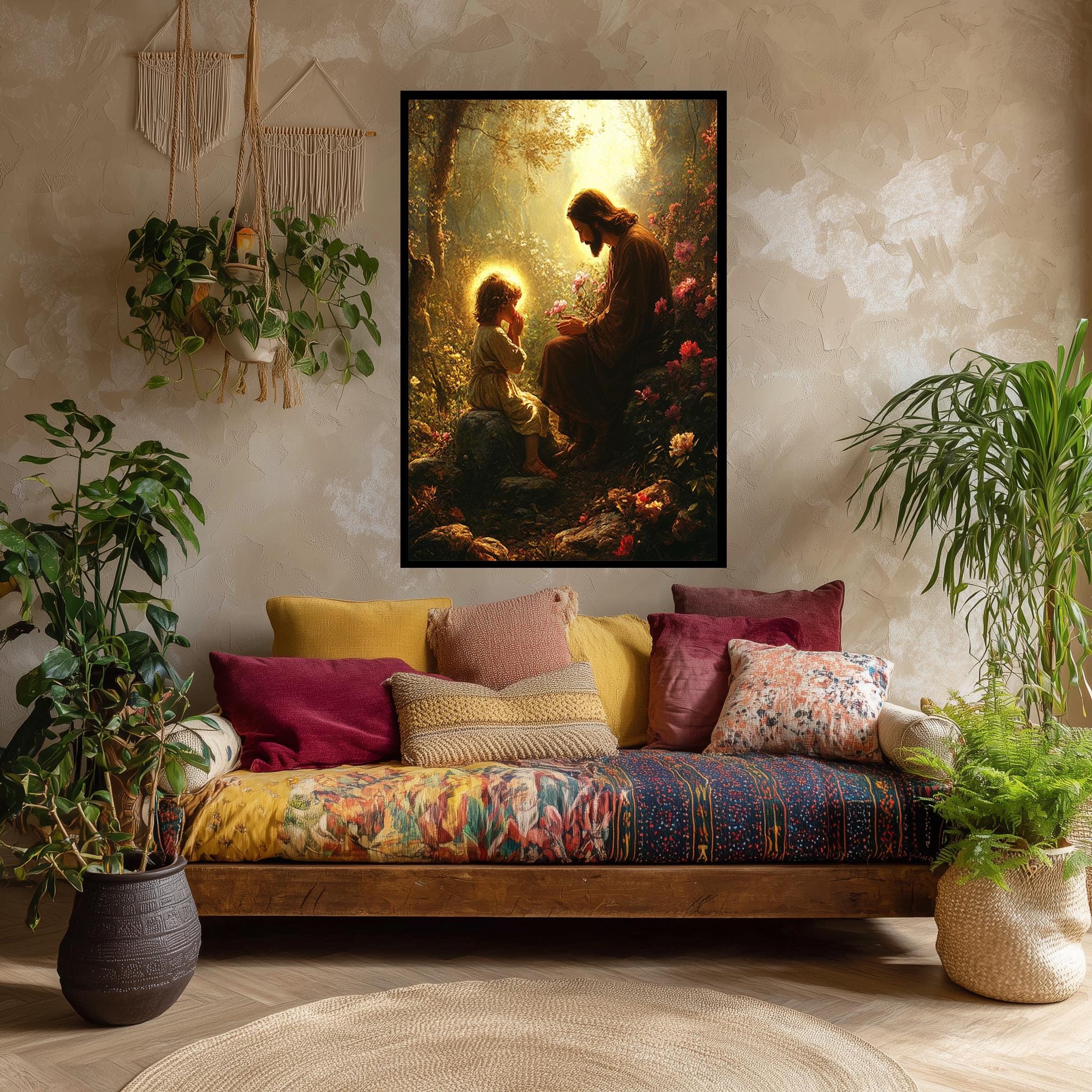 Jesus and Child Prayer Canvas – Inspiring Christian Wall Art | Spiritual Home Decor