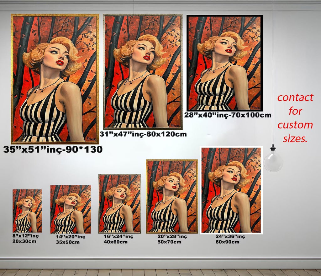 Pop Art Wall Art – Blonde Woman Modern Portrait | Abstract Female Artwork