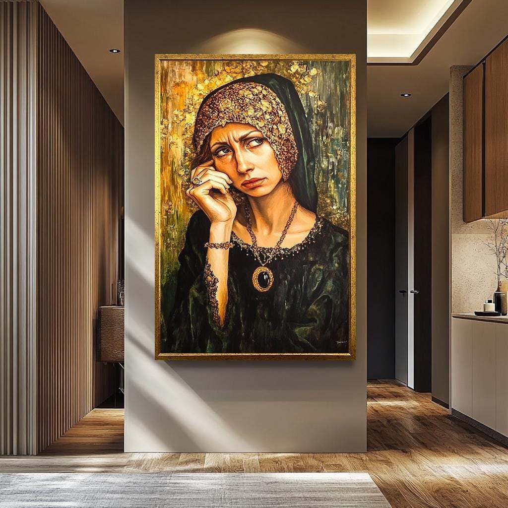 Renaissance Woman Wall Art - Vintage Women Portrait on Regal Canvas Print