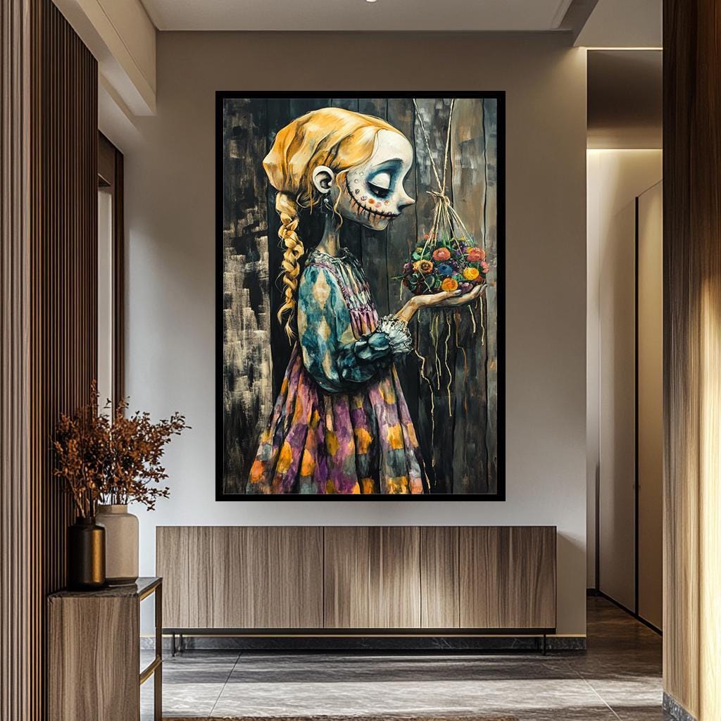 Gothic Woman Canvas Print - Dark Fantasy Wall Art | Surreal Spooky Artwork