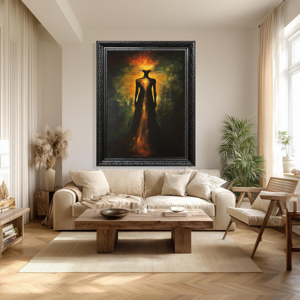 Abstract Fire Canvas – Fiery Aura & Glowing Body Art | Burning Soul Print
