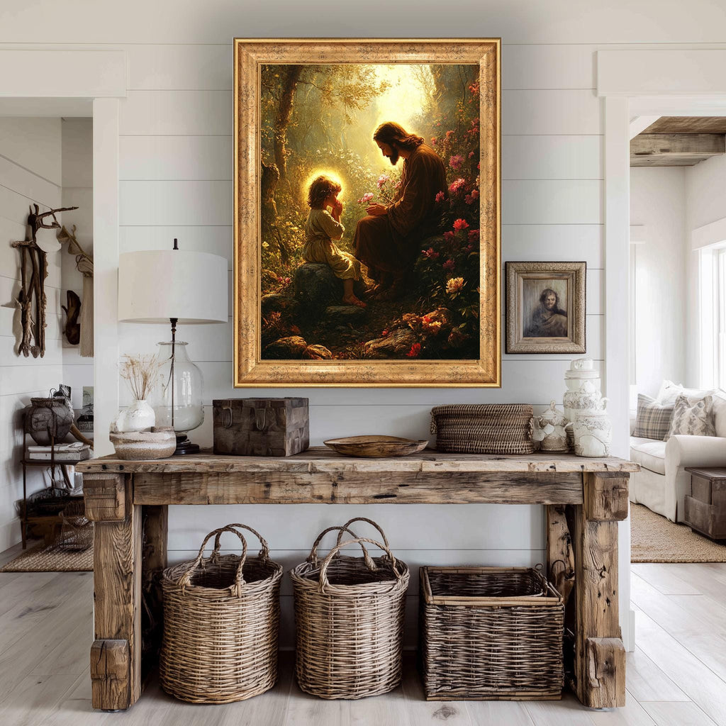 Jesus and Child Prayer Canvas – Inspiring Christian Wall Art | Spiritual Home Decor