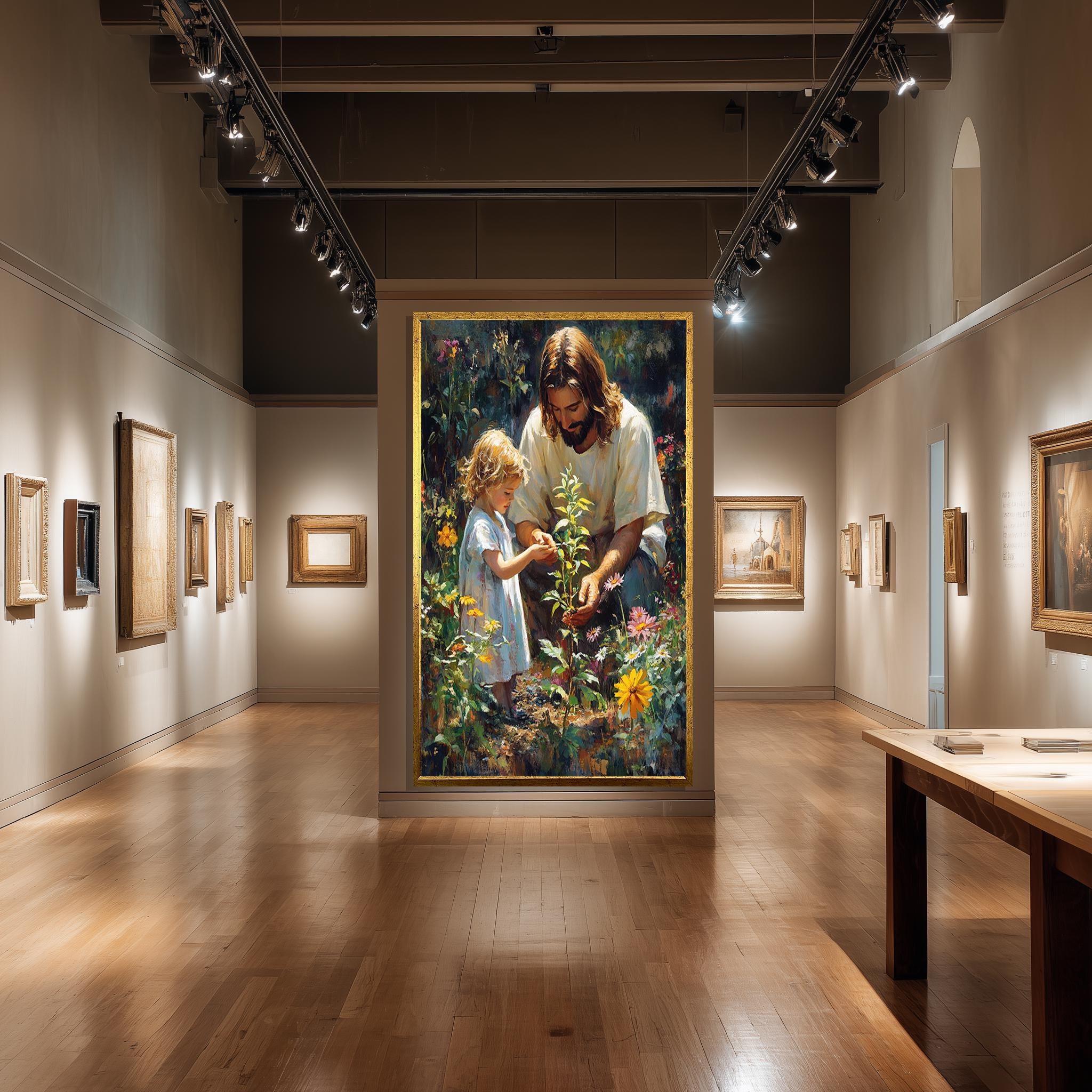 Jesus and Child Canvas Art – Christian Wall Decor | Faith Based Spiritual Canvas Print