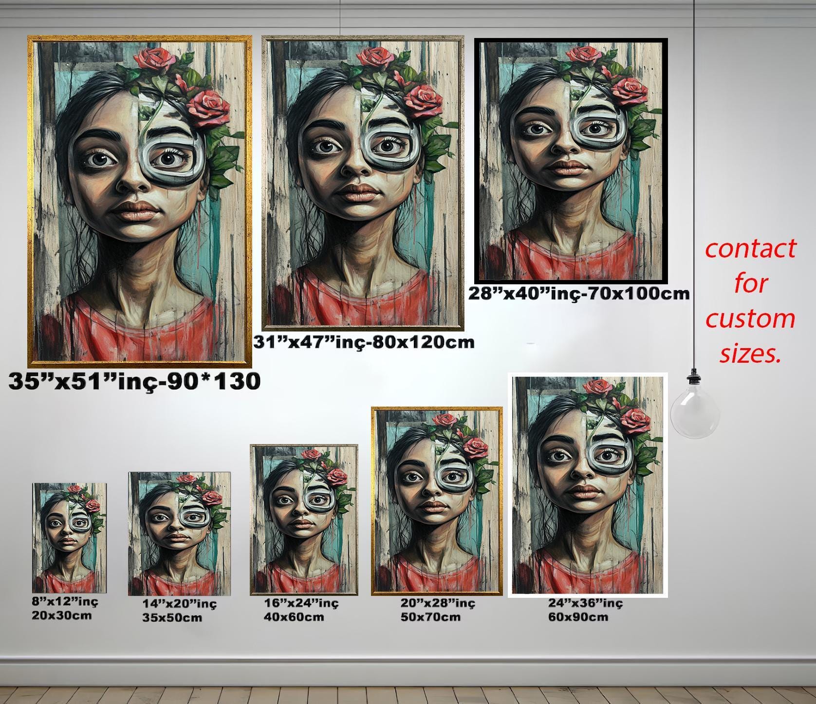 Abstract Woman Portrait | Surreal Wall Art - Modern Canvas Print With Bold Colors