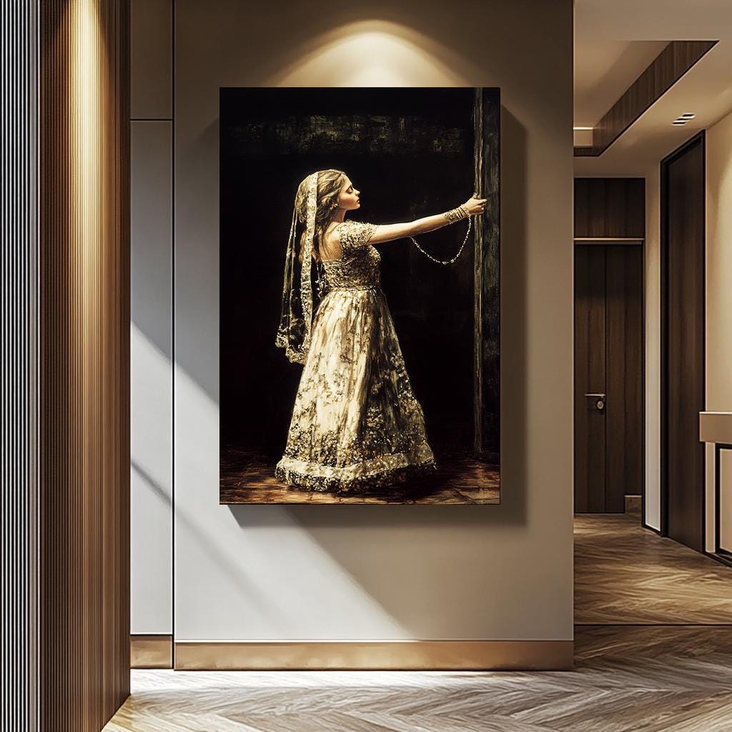 Women Wall Art – Elegant Portrait Canvas Print | Luxury Vintage Decor