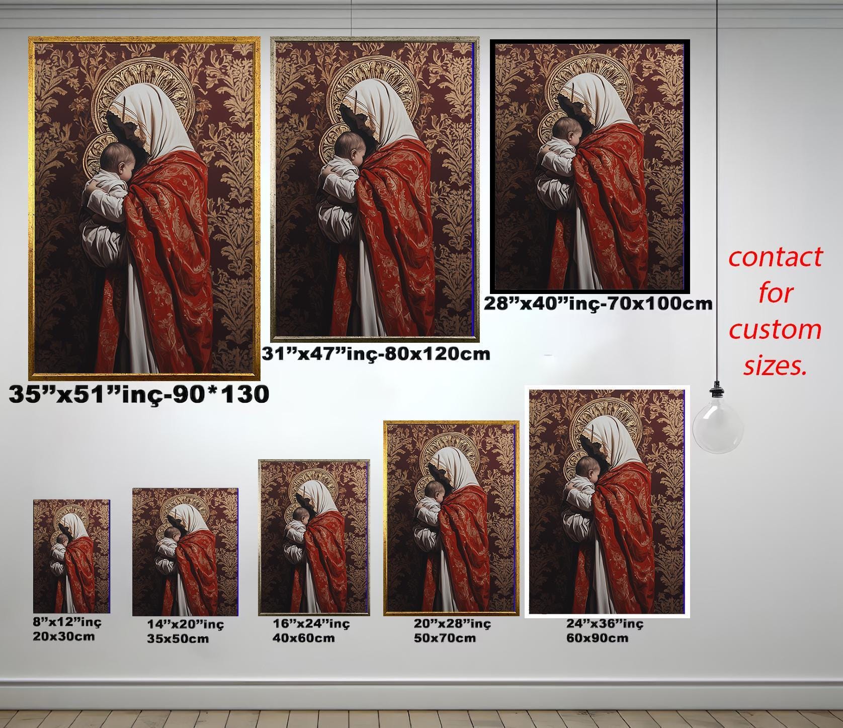 Mother Mary Wall Art – Hand-Painted Virgin Mary Canvas | Elegant Catholic Home Decor