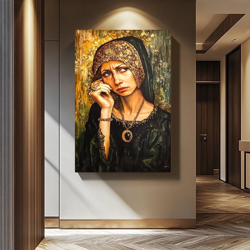 Renaissance Woman Wall Art - Vintage Women Portrait on Regal Canvas Print